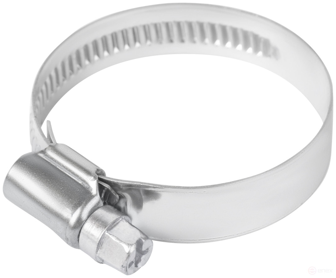Crimping knurled clamp, width 12 mm, stainless steel.steel 30-45 mm