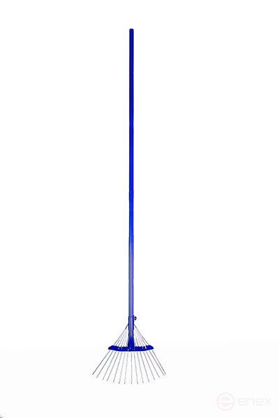 Fan rake sliding. wire 15 teeth for metal. handle