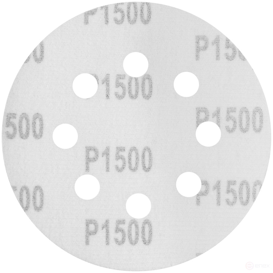 Круги шлифовальные с отверстиями (липучка), алюминий-оксидные, 125 мм, 5 шт. Р 1500