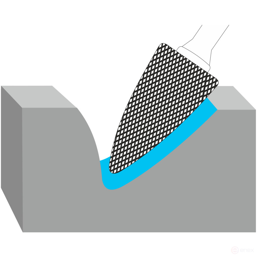 Борфреза KORNOR гиперболическая с точечным торцом G1020BM06, двойная насечка L-150 мм