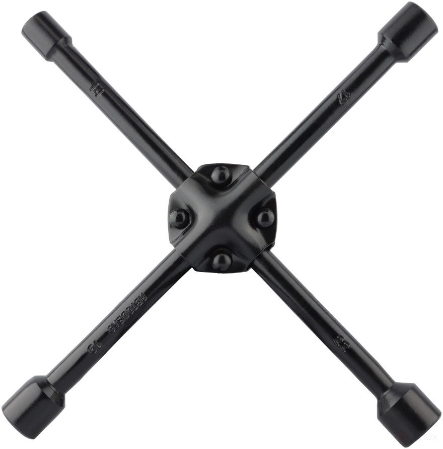 Ключ баллонный-крест (14*17*19*22)(черн.лак,усиленный)(АвтоDело) 30814