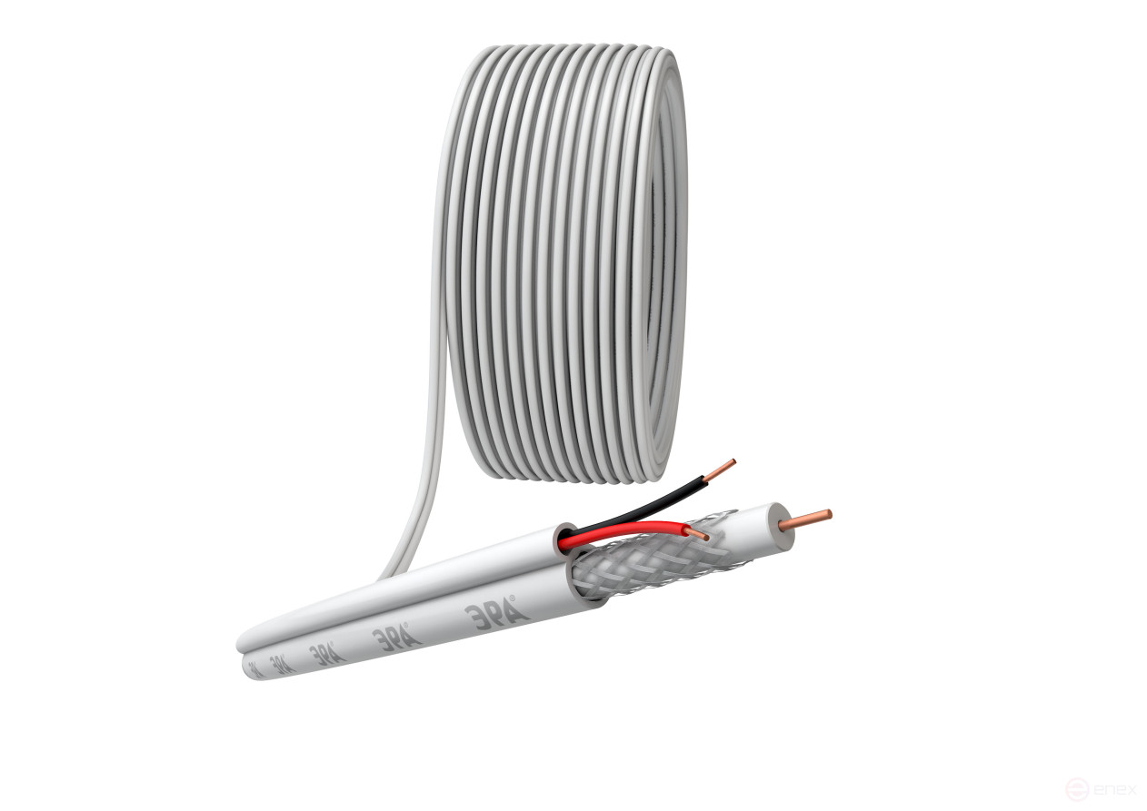KK-0.5-PVC Cable for analog video surveillance ERA KKSV-2x0.5 mm bay 200 meters, white