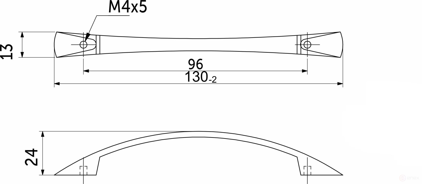 Ручка меб. скоба мет. UN90-96, сатин, Light