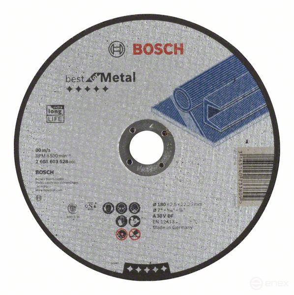 Cutting circle, straight, Best for Metal A 30 V BF, 180 mm, 2.5 mm