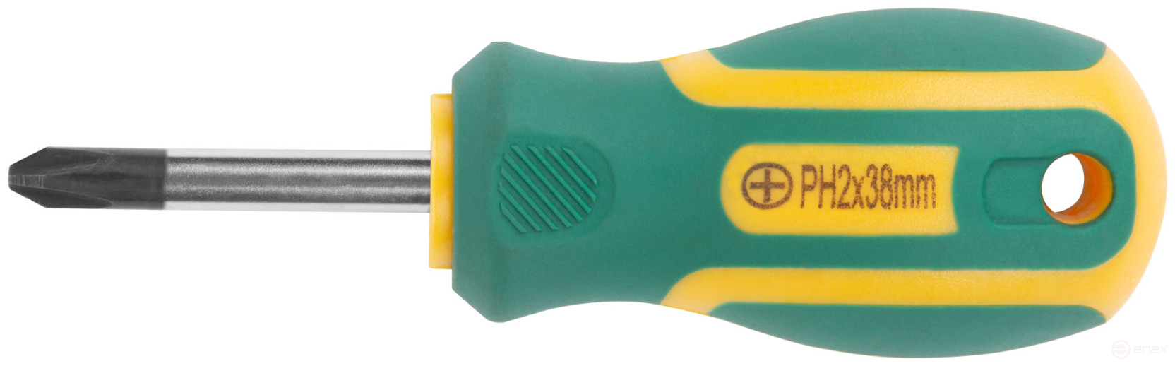 Screwdriver "Contour", CrV steel, rubberized handle 6x38 mm PH2