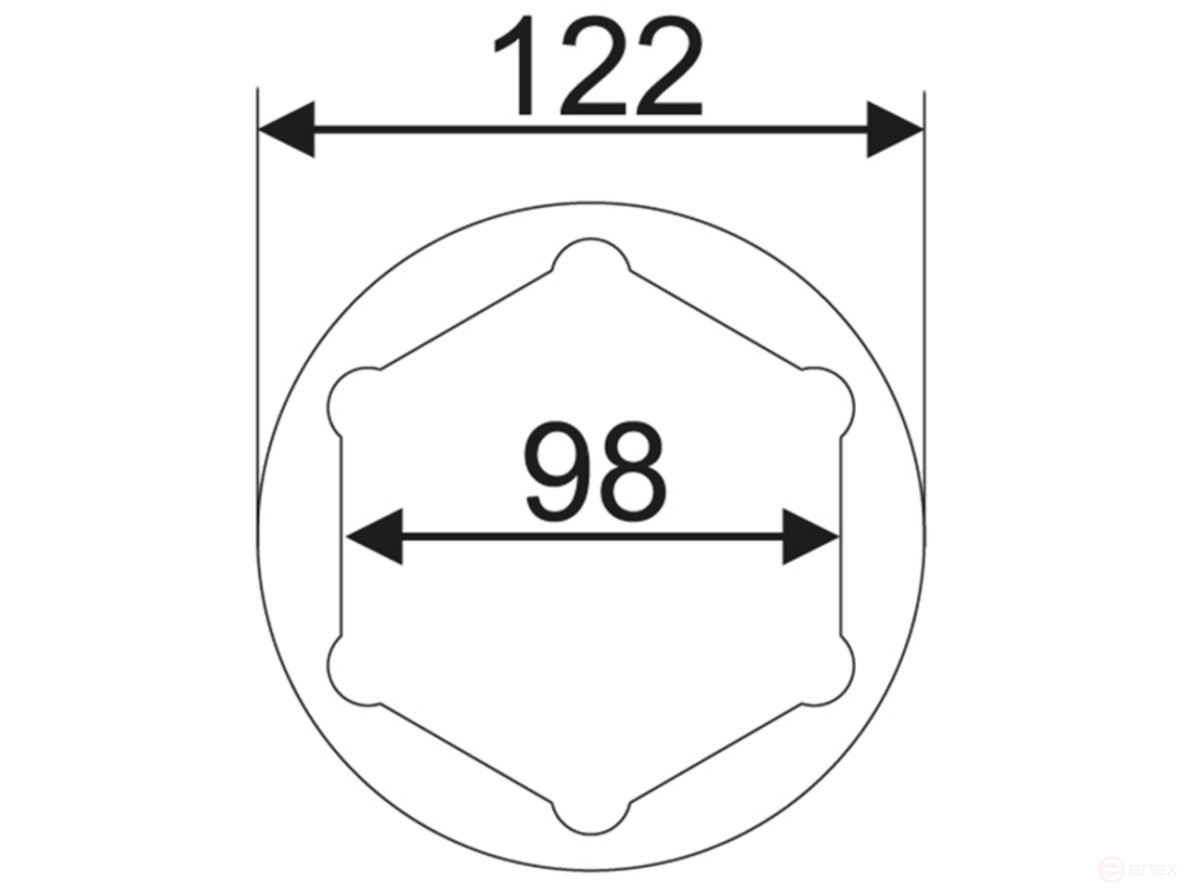 Головка ступичная SW36х98мм L=117мм (IVECO) JTC