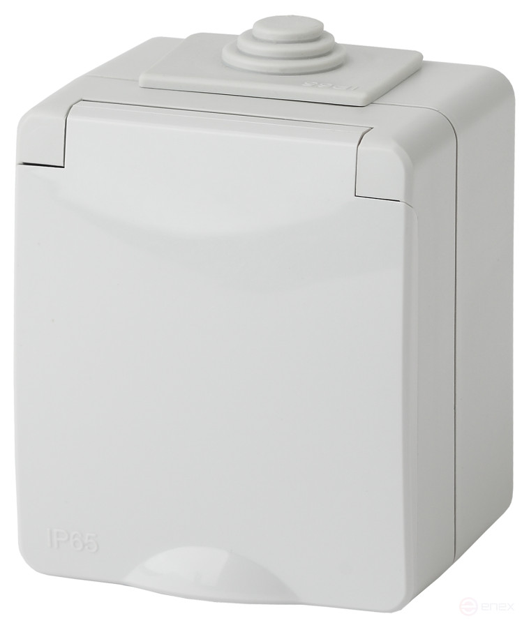 Розетка ЭРА Эксперт 11-2602-03 2P+E IP65 шторки 16A-250В ОУ серый
