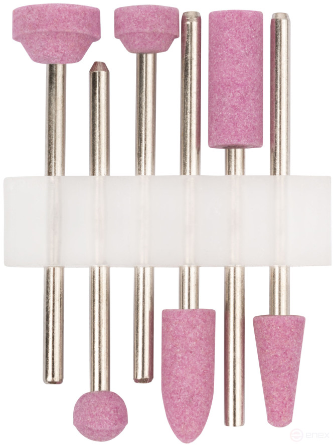 Шарошки для шлифовки изделий из стали и цветных металлов, алюминий-оксидные, мини, набор 6 шт.