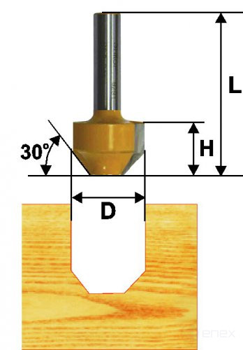 Milling cutter groove shaped f11,9x13mm 30° xv 8mm