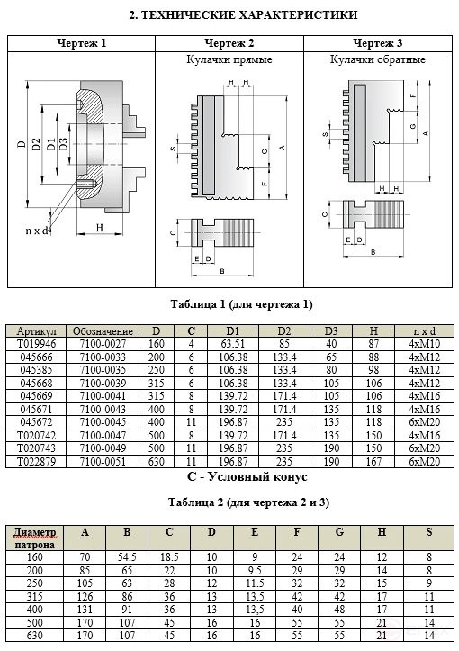 Патрон токарный ф 400 мм 3-х кул. 7100-0045П (К11-400\C11)