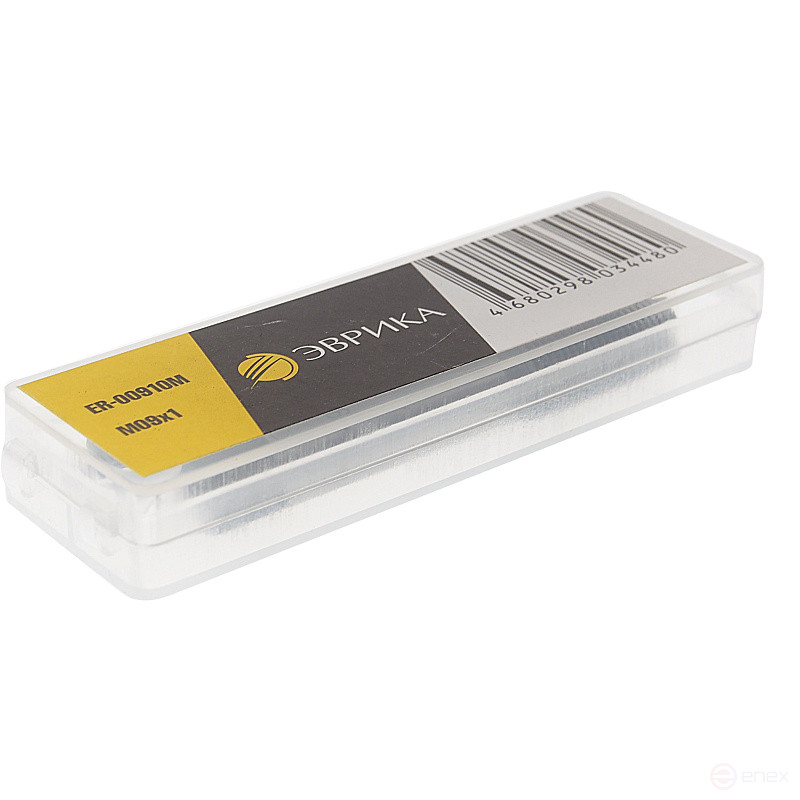 Метчик ER-00910M M09x1 (2шт),в пластиковом футляре ЭВРИКА /1
