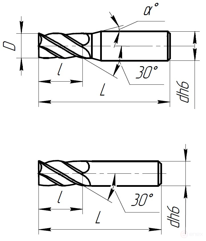 Carbide end mill FK101.100.04