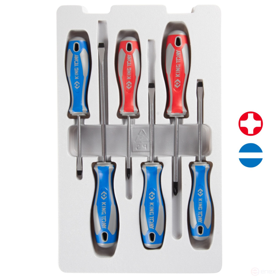 Screwdriver set, 6 pieces KING TONY 31216MR
