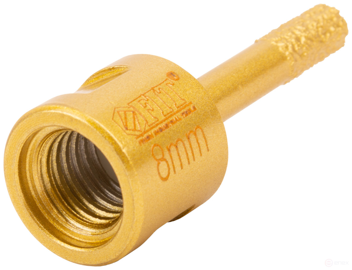 Коронка кольцевая для УШМ, М14, по керамограниту, камню и кафелю алмазная, вакуумное спекание 8х60 мм