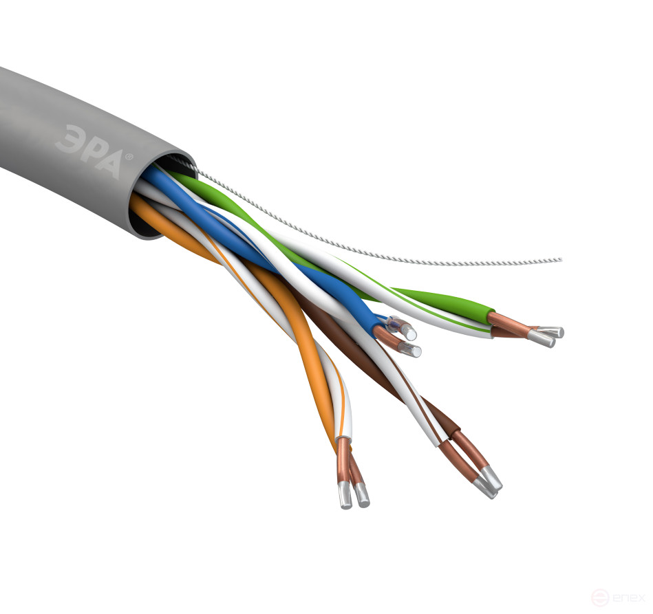 UL-4-PVC-A Кабель витая пара ЭРА SIMPLE U/UTP 4x2x24 AWG Cat5e CCA PVC 305м