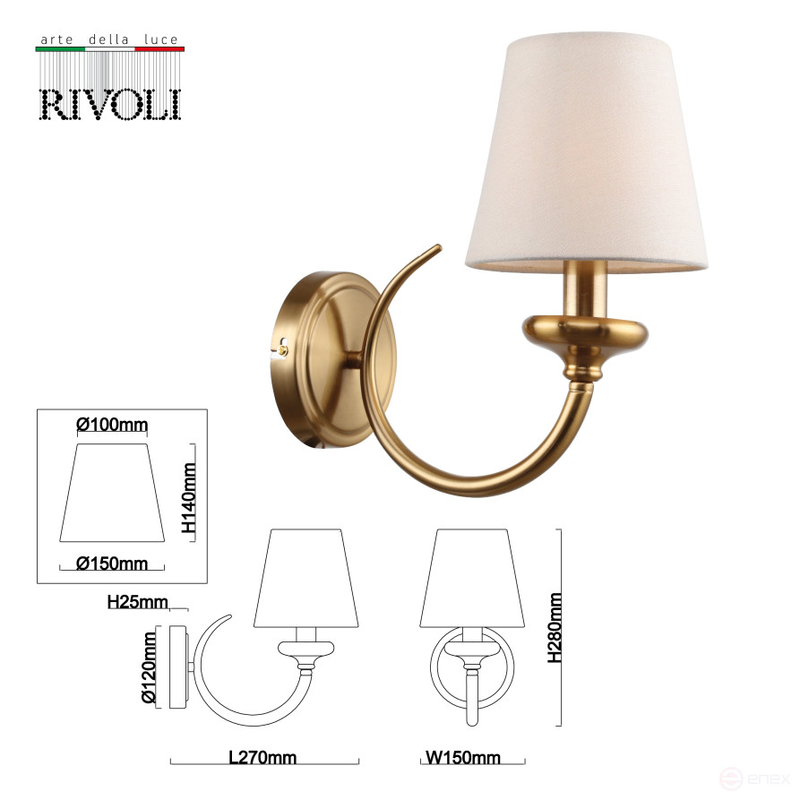 Wall Lamp Rivoli Carissa 2073-401 Wall Lamp 1 x E14 40W Classic