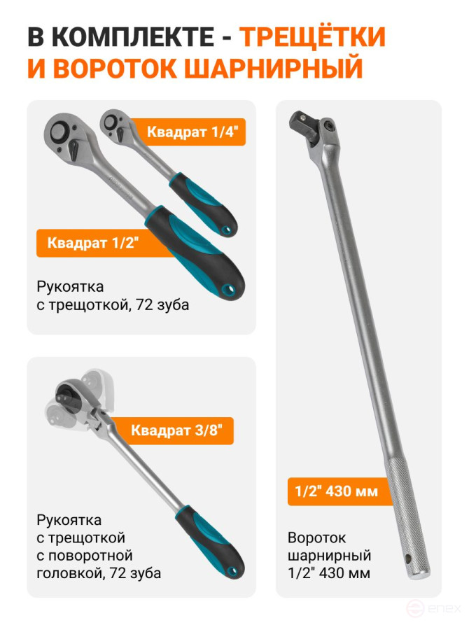 Набор ручного инструмента BORT BTK-142