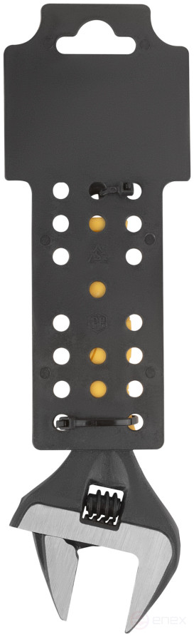 Adjustable key "Etalon", CrV, narrow jaws, scale, extra magnification.gripper, rubberized.handle 150mm (34mm)