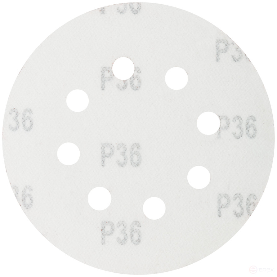 Круги шлифовальные с отверстиями (липучка), алюминий-оксидные, 125 мм, 5 шт. Р 36