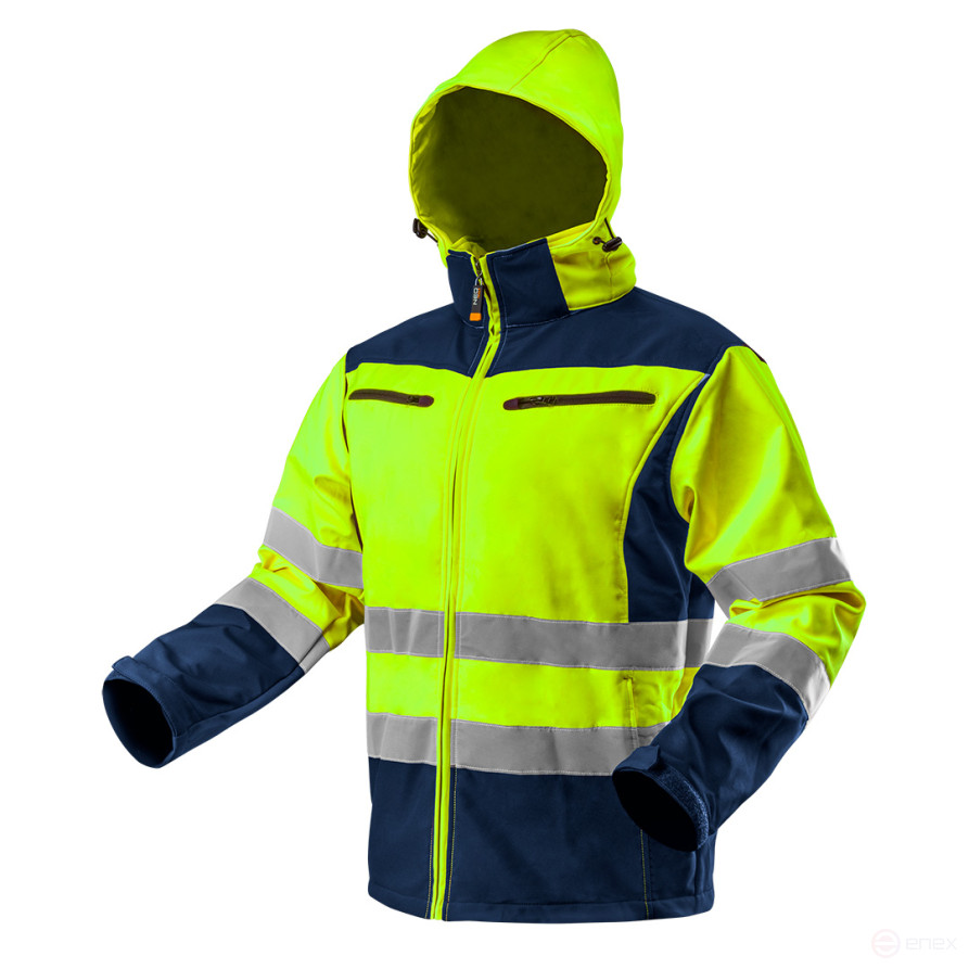 Softshell reflective jacket; yellow; size XXXL