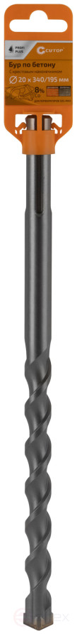 Бур по бетону CUTOP Profi Plus, SDS-Max с крестовым наконечником, 20x340 мм