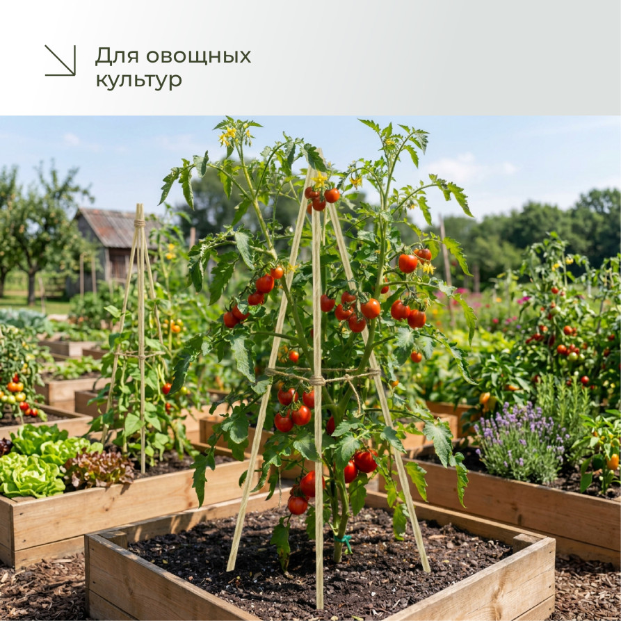 Колышки садовые композитные для подвязки растений ГеоПластБорд 20 штук цвет бежевый