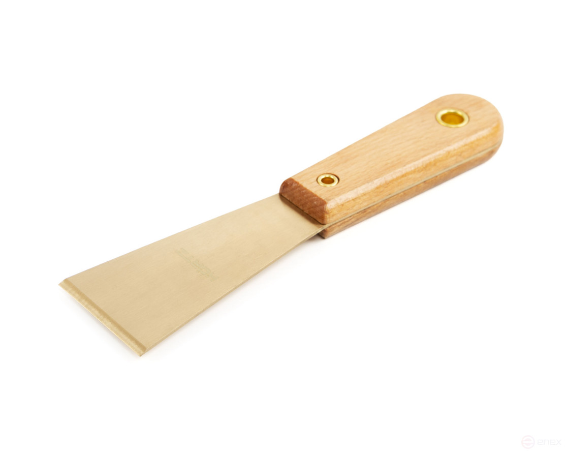 Painting spatula narrow 50 mm AlCu wooden handle intrinsically safe 204C-1006, HORTZ