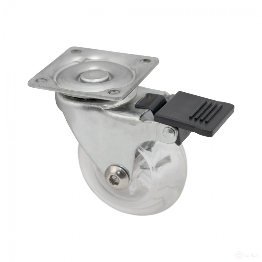 Wheel meb. CRYSTAL/2 d75 h99 with a platform with a torm., transparent AKS