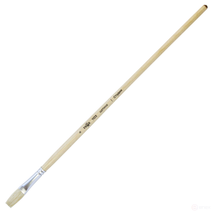 Brush artistic bristles Gamma "Studio", flat, elongated pile No. 6, long handle