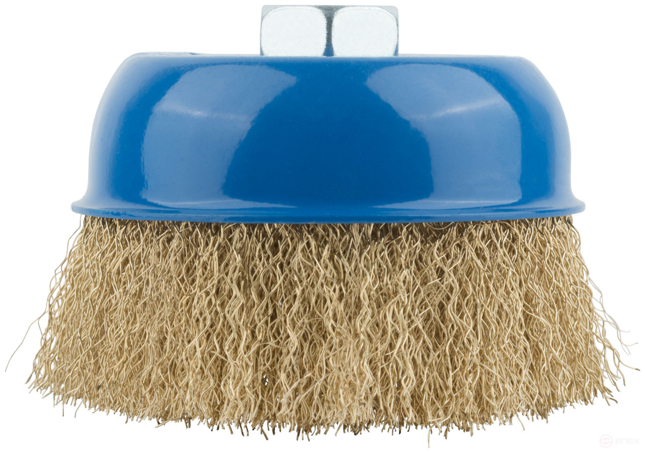 Korschetka, type "cup", nut M14, latuned steel wavy wire 100 mm