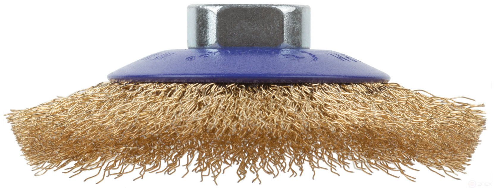 Щетка для УШМ, М14, тип "Тарелка", латун. витая проволока 0,3 мм, 100 мм, блистер, CUTOP Profi