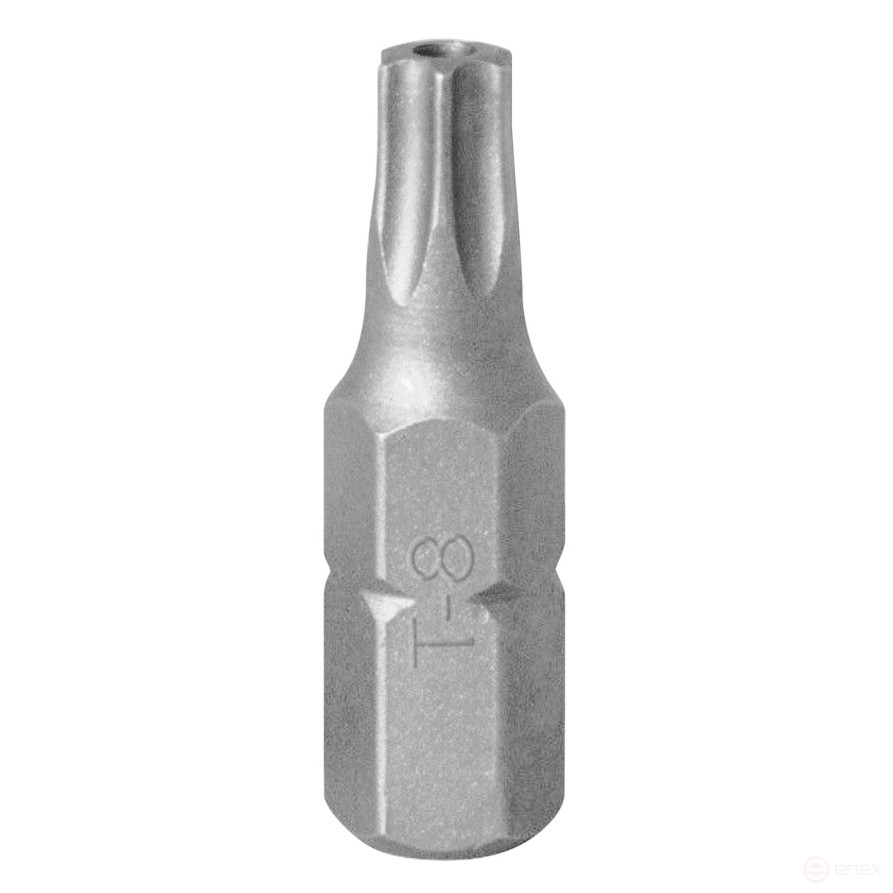 Вставка (бита) торцевая 1/4", Torx, T8, 25, с отверстием KING TONY 102508U