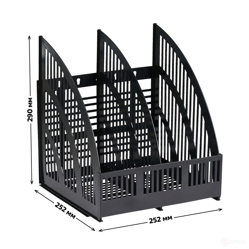 Лоток для бумаг вертикальный СТАММ "Line", сборный, 2 отделения, черный