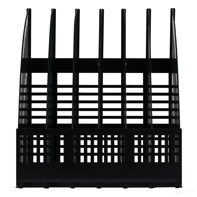Paper tray vertical STAMP "Line", prefabricated, 6 compartments, black
