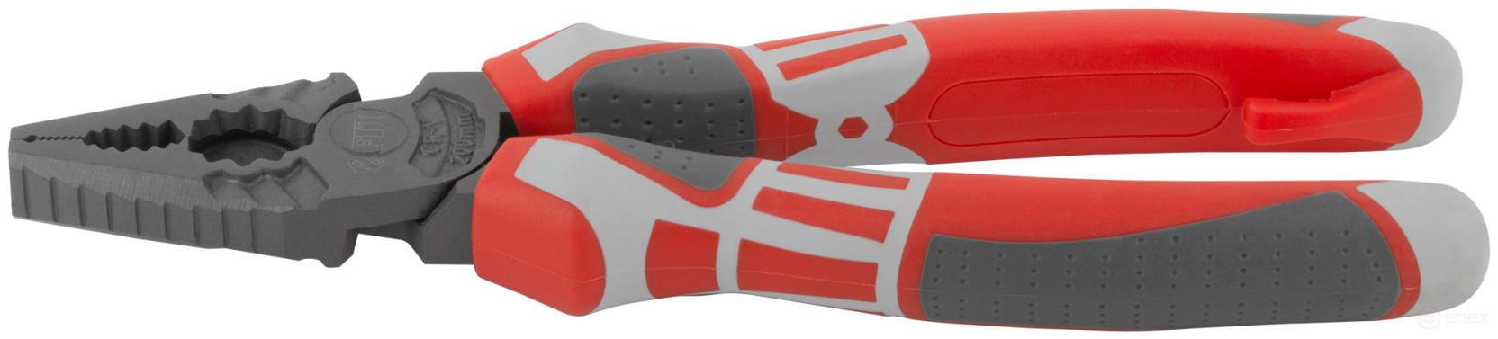 Плоскогубцы комбинированные "Эталон", CrV сталь, ребра жесткости на губках, тефлоновое покрытие, 3К прорезиненные ручки 200 мм