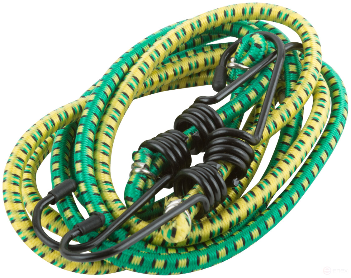 Rubber luggage straps, steel hooks, 2 pcs., 7x1000mm