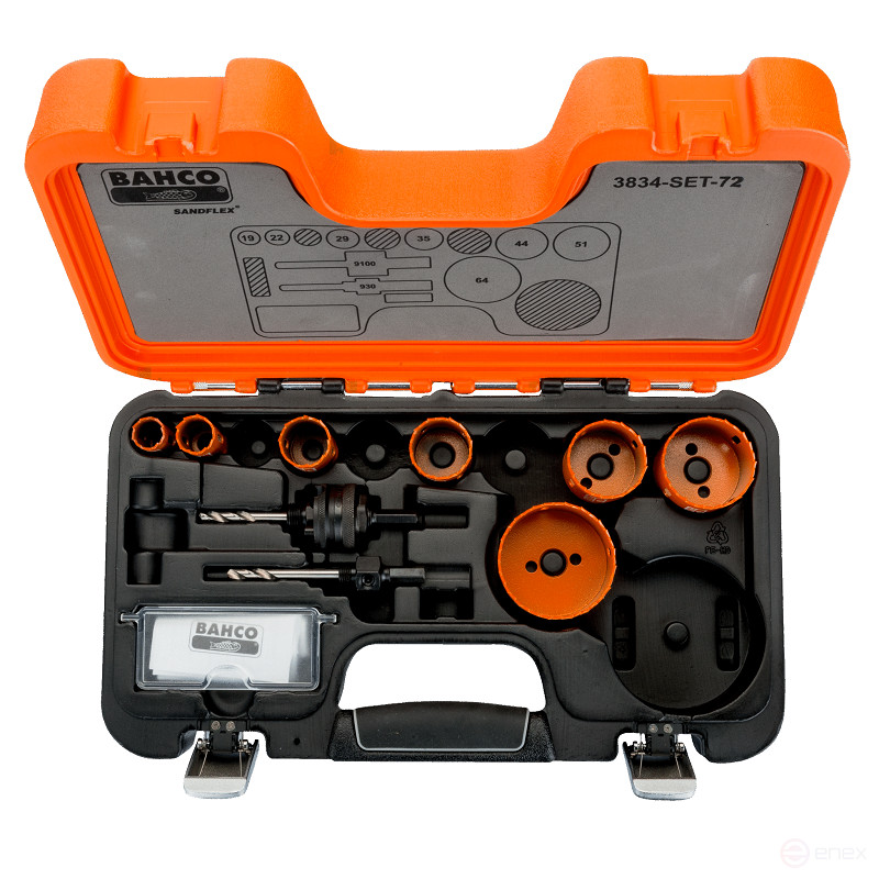 Набор кольцевых биметаллических пил Sandflex® 19 - 64 мм + 2 державки, 9 шт.