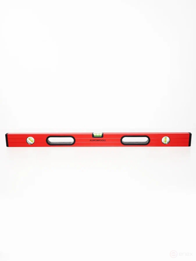 Painted level (3 acrylic indicators) with handles 60 cm