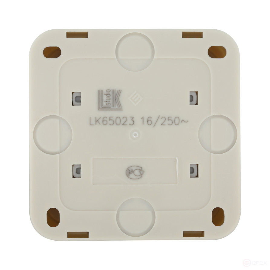 Socket of an open installation without grounding contacts with protective shutters (beige), Standard
