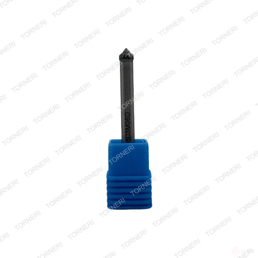 Carbide borehole type K060306 (conical), 6.0 mm, shank 6 mm, double notch TORNERI T018428