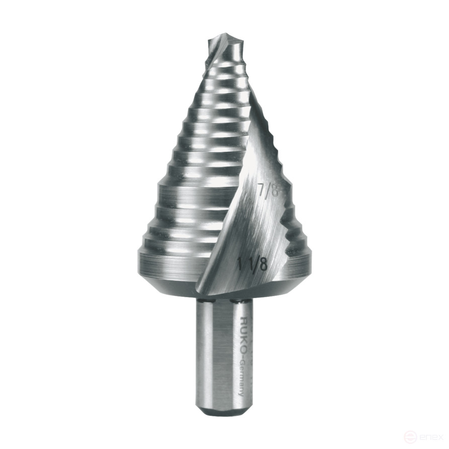 Сверло ступенчатое HSS дюймовое CBN шлифованное со спиралевидной канавкой и подточкой острия Ø 7/8 - 1 1/8