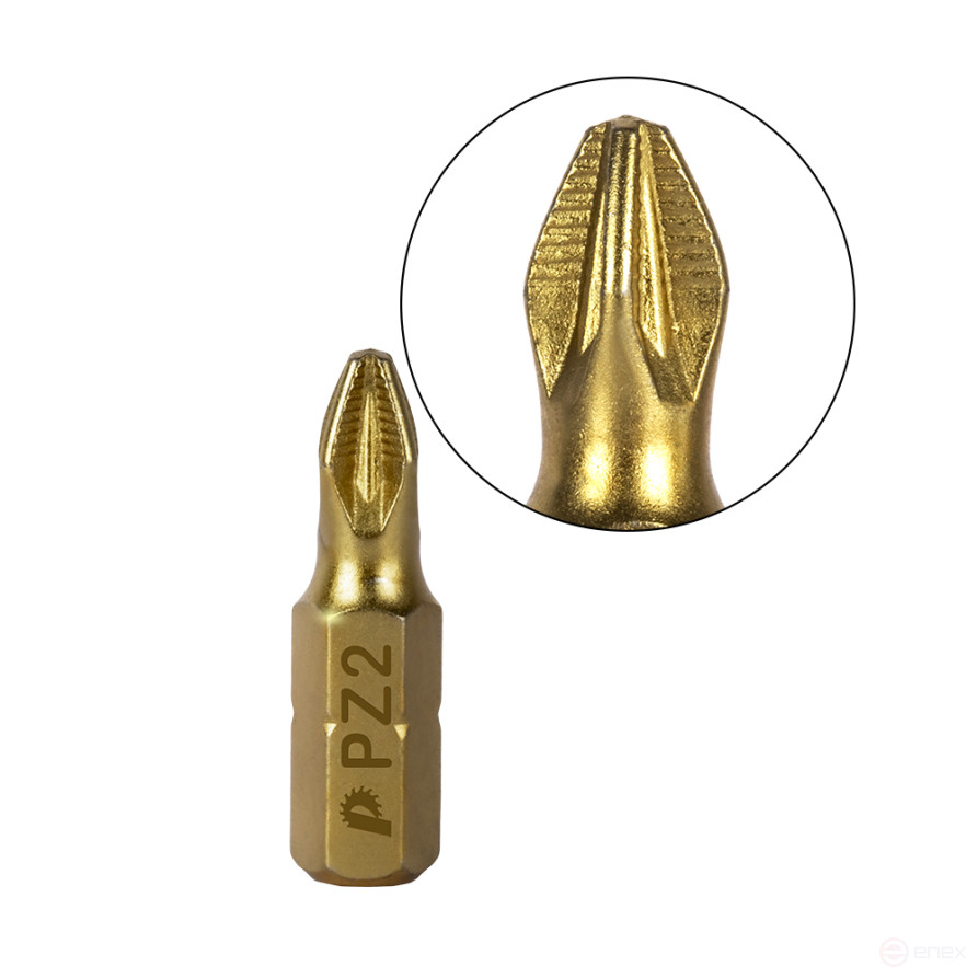 Бита отверточная ПРАКТИКА "Эксперт" PZ-2 х 25мм Tin (1шт), блистер