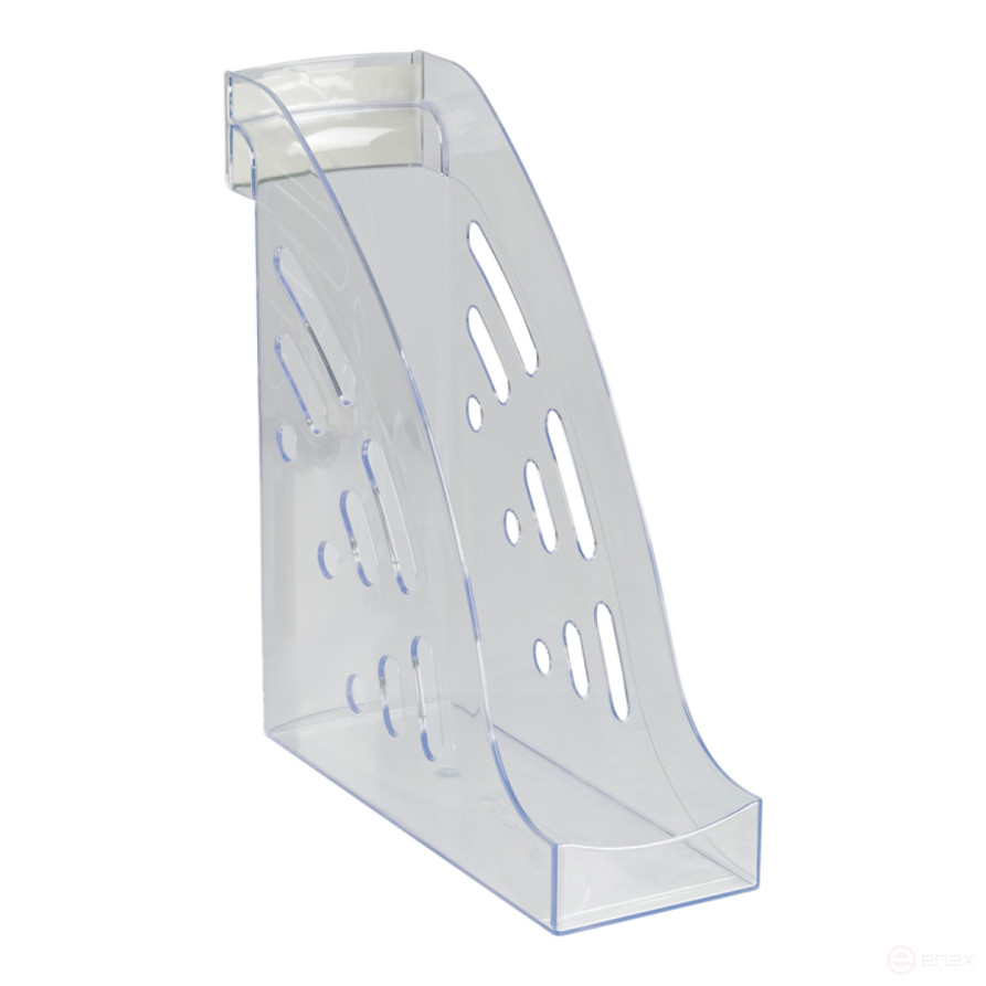 Лоток для бумаг вертикальный СТАММ "Торнадо", прозрачный