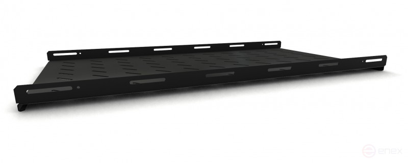 TSH3L-1050-RAL9004 (TSH3L-1050-RAL9005) Fixed shelf, depth 1050 mm, with side mount, load up to 20 kg, for cabinets of the TTB, TTR series, 485x1050mm (WxDxH), color black (RAL 9004/RAL 9005)