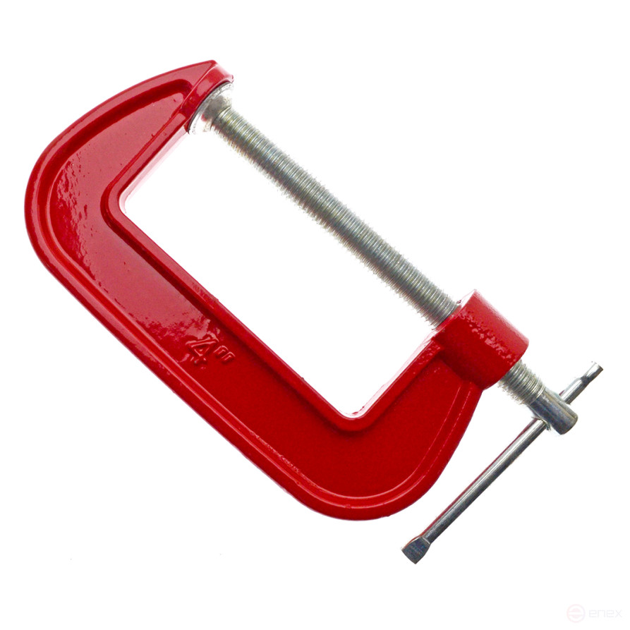 Clamp, type G, cast iron, 4" (100mm), Cheglock