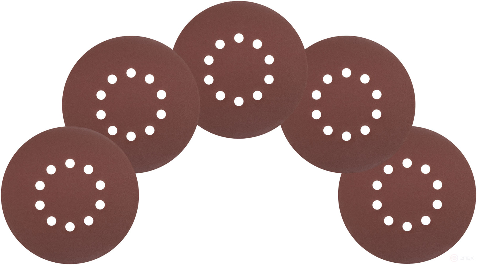 Круги шлифовальные с отверстиями (липучка), алюминий-оксидные, 225 мм, 5 шт. Р 180