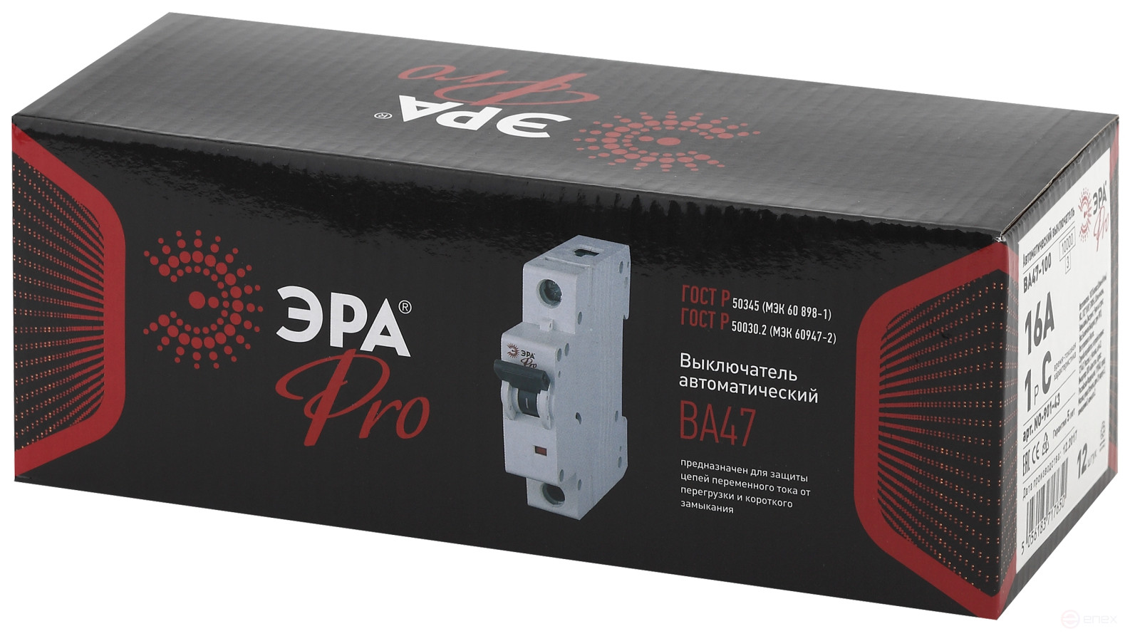 Автоматический выключатель ЭРА PRO NO-901-43 ВА47-100 1P 16А кривая C 10кА
