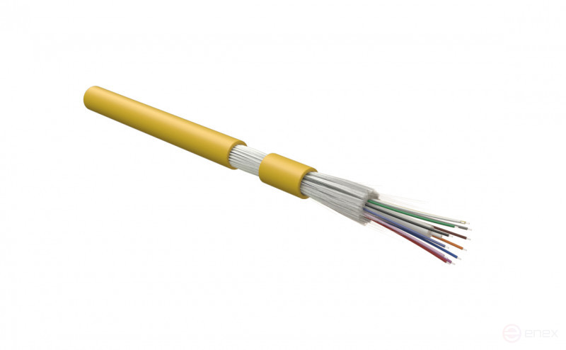 FO-DT-IN-9S-8-HFLTx-YL Fiber optic cable 9/125 (SMF-28 Ultra) single-mode, 8 fibers, tight buffer coating (tight buffer), for internal laying, HFLTx, -40°C – +70°C, yellow