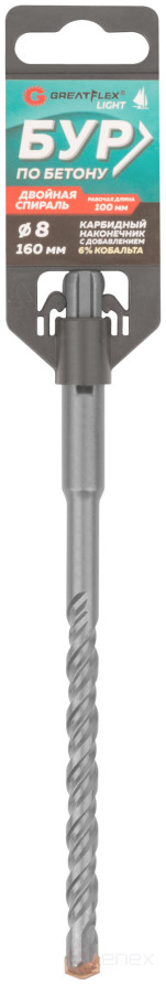 Бур по бетону, SDS-Plus, GreatFlex Light, 8x160 мм