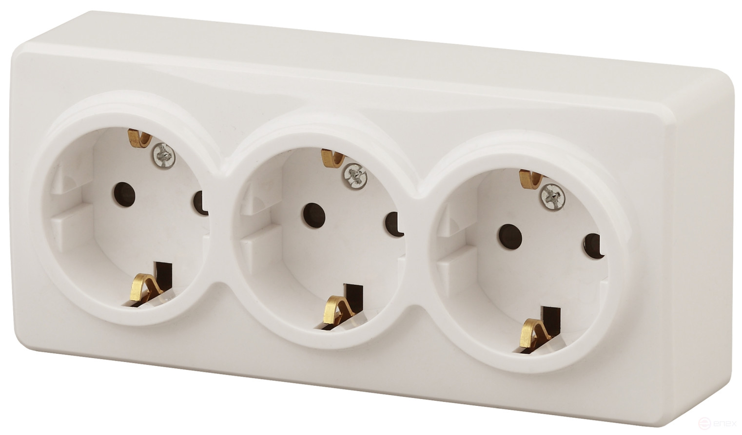 Розетка ЭРА Эксперт 11-2208-02 тройная с заземлением 3х2P+E Schuko 16A-250В IP20 ОУ горизонт. сл.кость